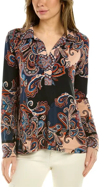 Johnny Was Fall Paisley Swing Polo Shirt