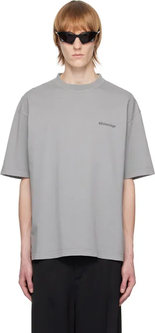 Balenciaga Gray BB Corp T-Shirt