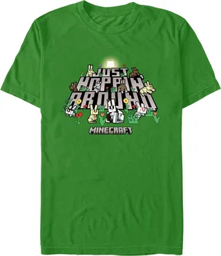 Men's Minecraft Just Hoppin' Around T-Shirt - Kelly Green - X Large