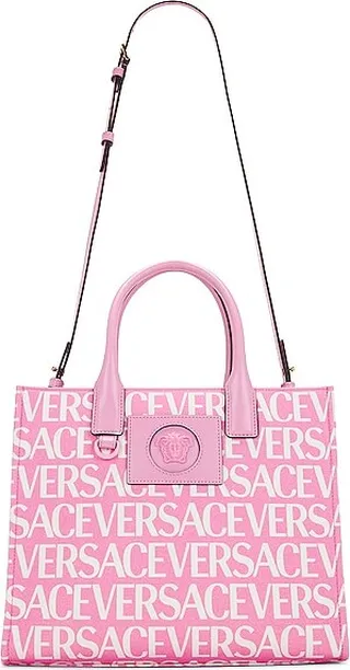 VERSACE Logo Tote Bag in Pink