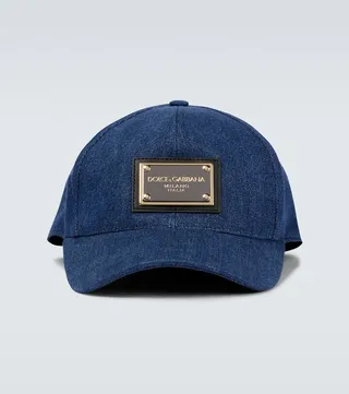 Logo denim baseball cap