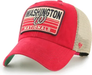 Men's '47 Brand Red Washington Nationals Four Stroke Clean Up Trucker Snapback Hat