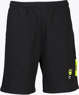 Sweatshorts Unisex Black cotton sweatshort with smile