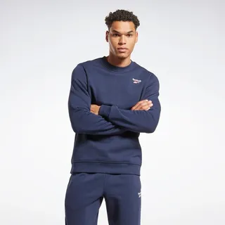 Reebok Identity Fleece Vector Crew Sweatshirt Mens XS Vector Navy
