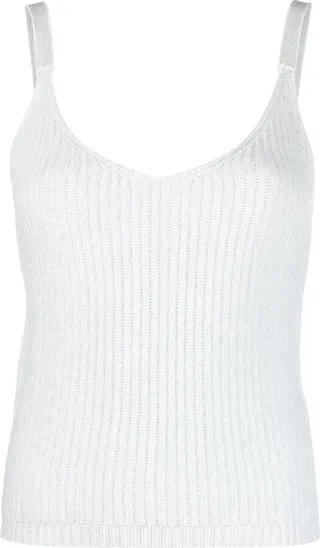 Ribbed-Knit Cashmere Top