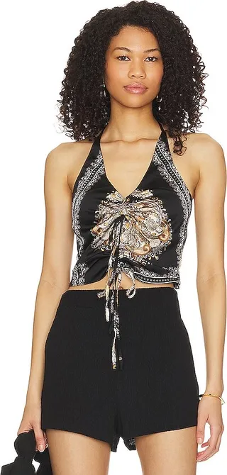 Mila Halter Ruched Top