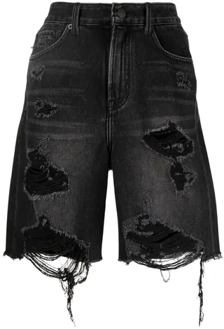 Straight Leg Denim Shorts