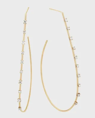 Large Solo Teardrop Diamond Hoop Earrings