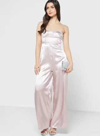 Diamante Corset Wide Leg Jumpsuit