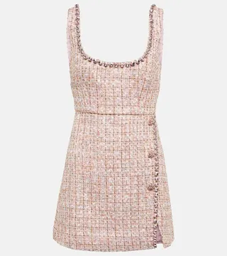 Embellished tweed minidress
