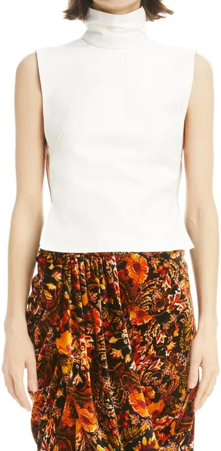 Larma Leather Turtleneck Tank