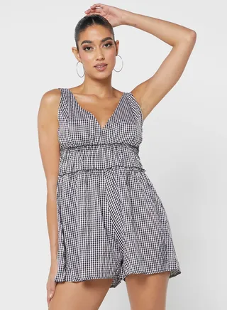 Plunge Neck Printed Playsuit