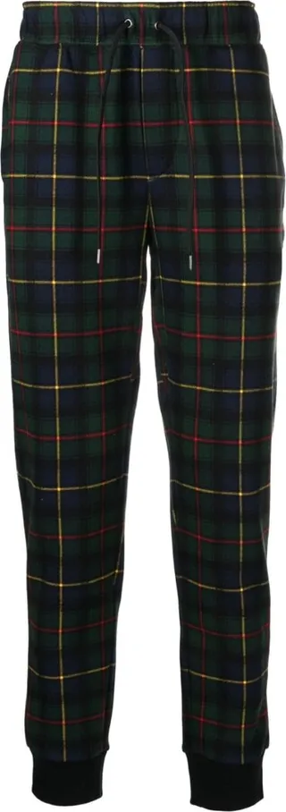 Plaid-Check Skinny Trousers