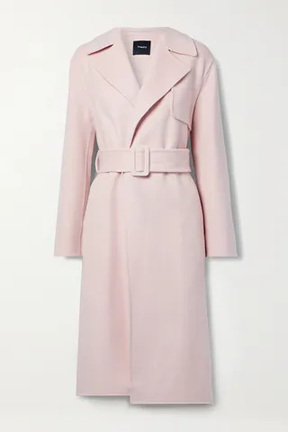 Theory - Belted Wool And Cashmere-blend Trench Coat - Pink