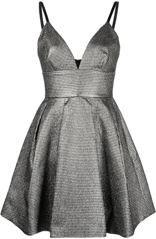 Mtallic Flared Mini Dress