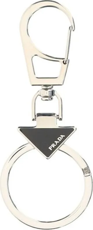 Prada Logo Plaque Keyring