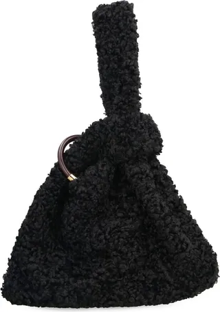 Nanushka Jen Eco Shearling Wristlet Tote Bag