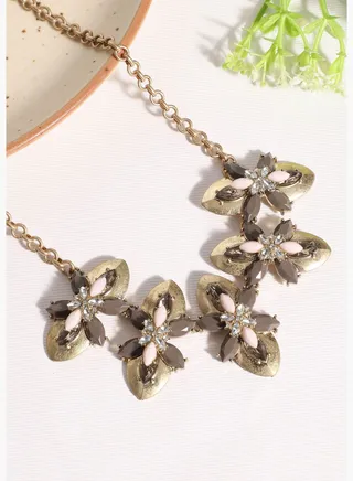 Gold Plated Designer Stone Party Necklace For Women