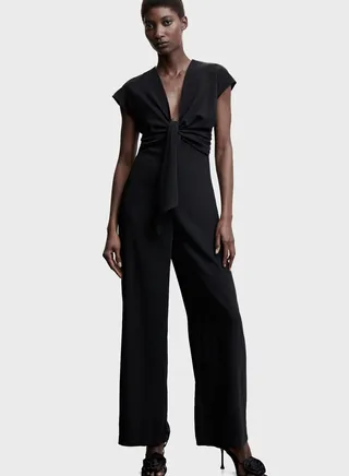 Knot Detail Wide Leg Jumpsuit