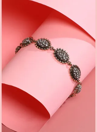 Gold Plated Designer Stone Party Wear Bracelet For Women