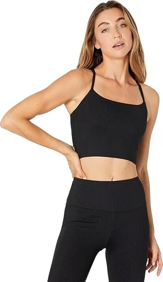 Carbon38 Ribbed Cami Bra (Black) Women's Lingerie