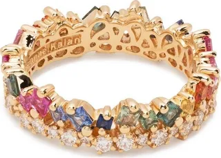 18kt Yellow Gold Diamond And Sapphire Ring