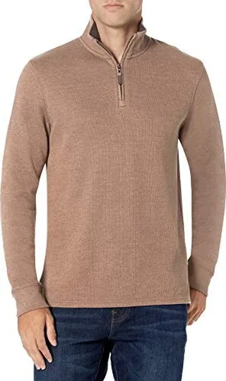 Amazon Essentials Men's Quarter-Zip French Rib Sweater