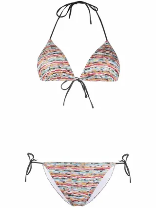 Stripe-Detail Bikini