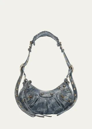 Le Cagole XS BB Monogram Denim Shoulder Bag