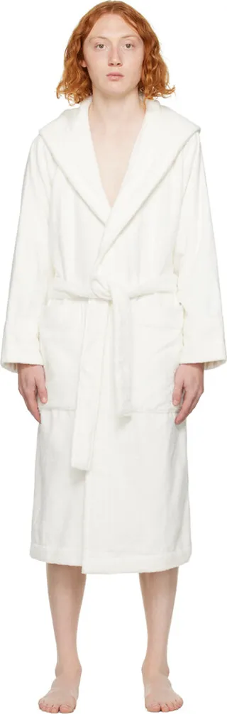 Tekla White Oversized Hooded Bathrobe
