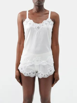 Lace-trim Silk-blend Camisole