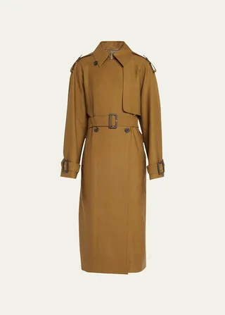 Yeli Double-Breasted Wool Trench Coat