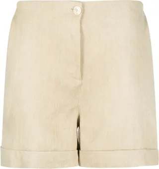 Linen-Blend Twill Shorts