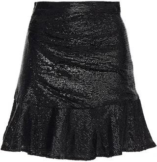 Nako fluted sequined crepe de chine mini skirt