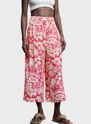 Wide Leg Printed Trouser