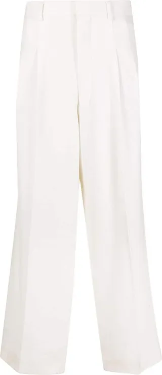 Wide-Leg Pleated Trousers