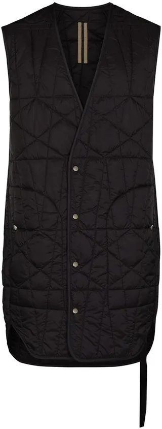 quilted Lined elongated gilet