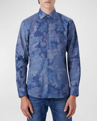 Men's Cotton-Stretch Sport Shirt