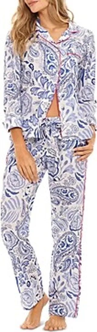 The Lazy Poet Emma Persian Blue Cotton Pajama Set
