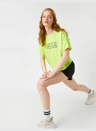 Oversized Sport T-Shirt Slogan Printed