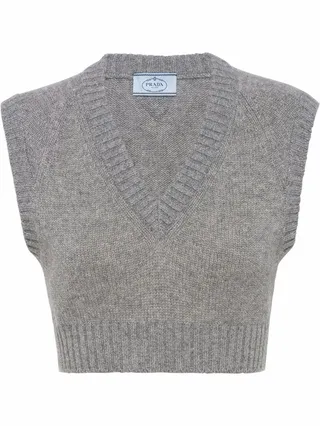 Cropped Cashmere Vest