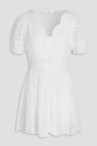 Valente scalloped broderie anglaise mini dress