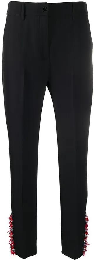 High-Waisted Embellished Trousers