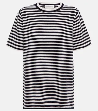N°64 Tshirt striped cashmere-blend top