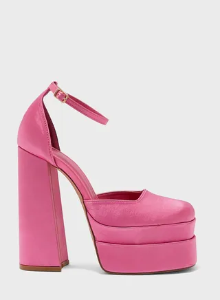 Double Platform Satin Pump