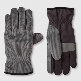 Isotoner Men's Handwear Corduroy Microsuede Palm Gloves - Gray L