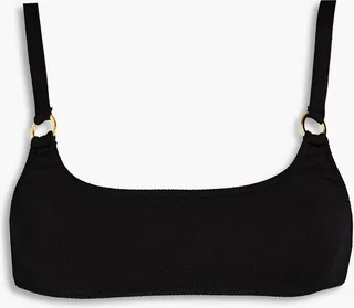 Bari ribbed embellished bikini top