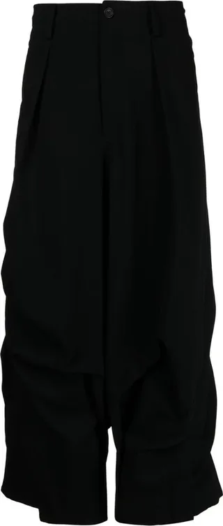 Wide-Leg Pintuck-Detail Pants