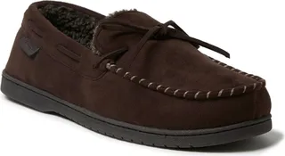 Dearfoams Mens Toby MFS Moc w Whipstitch & Tie