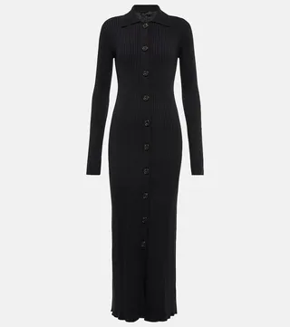 Enes ribbed-knit cotton maxi dress